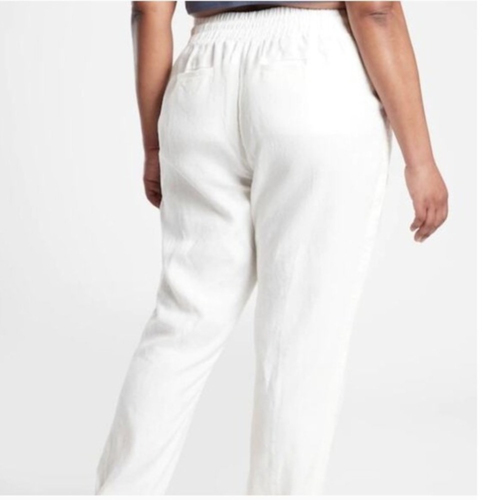 Athleta‎ Cabo Linen Jogger Pants White Lightweight Zip Pockets Size 26 - Picture 2 of 10
